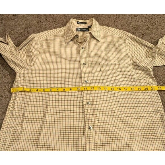 Vintage Burberry Flannel Plaid Brushed Cotton Button Up Shirt Men's Medium - Picture 5 of 7